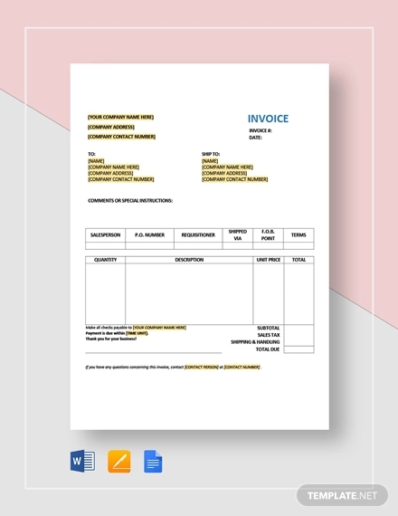 invoice templates for microsoft word mac